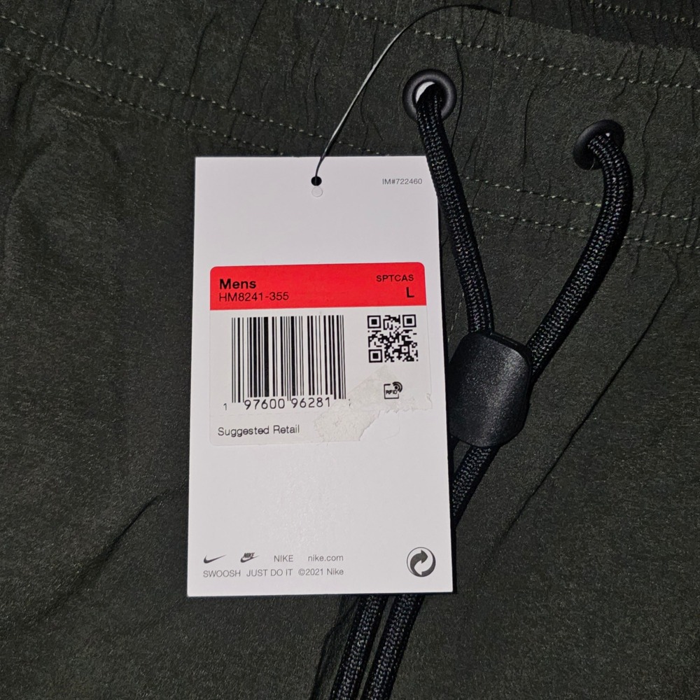 Nike Tech Woven Pants Mens Large Olive Green HM8241-355 New - Picture 5 of 5